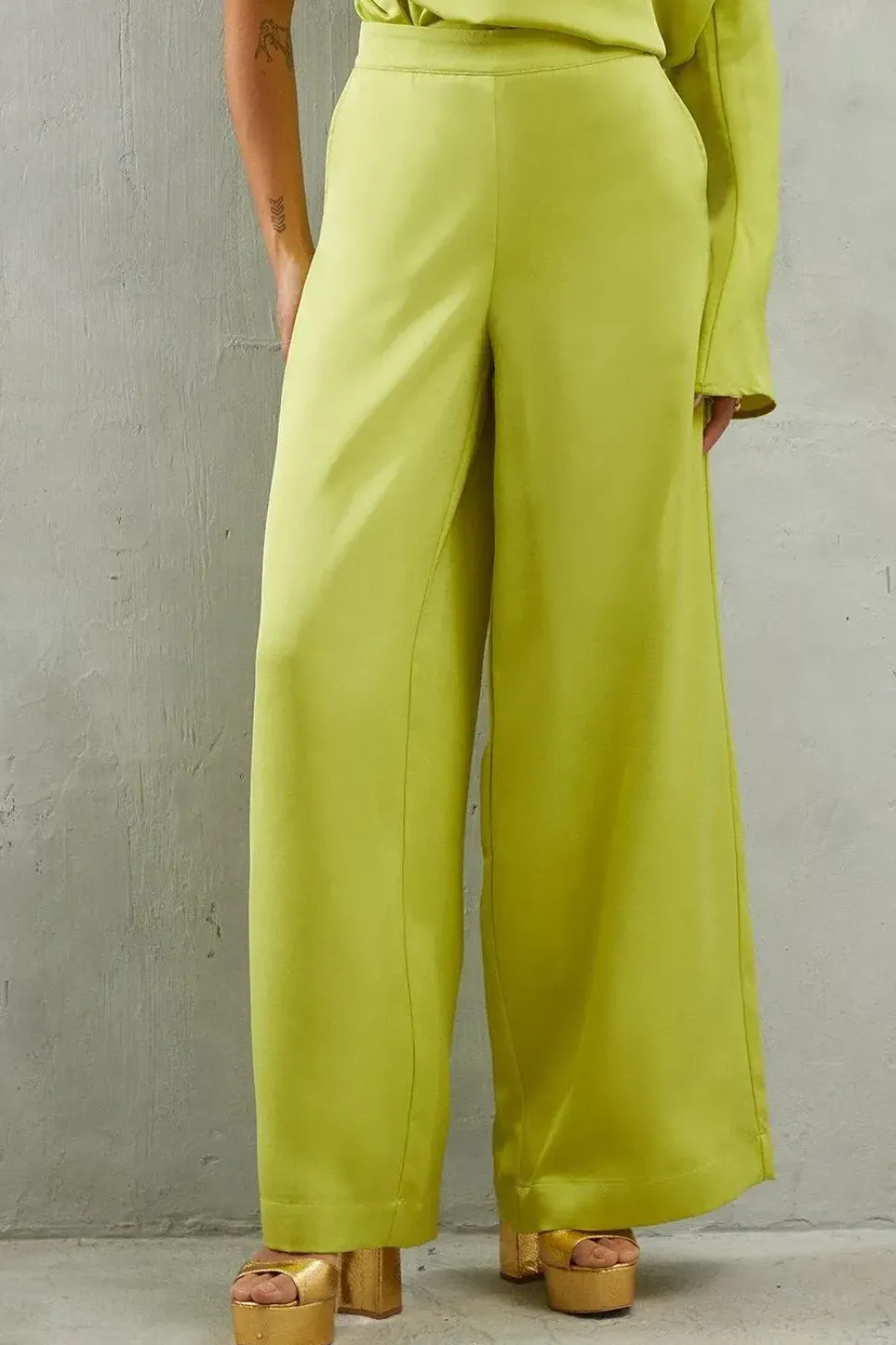 Premium Satin Wide Leg Trouser