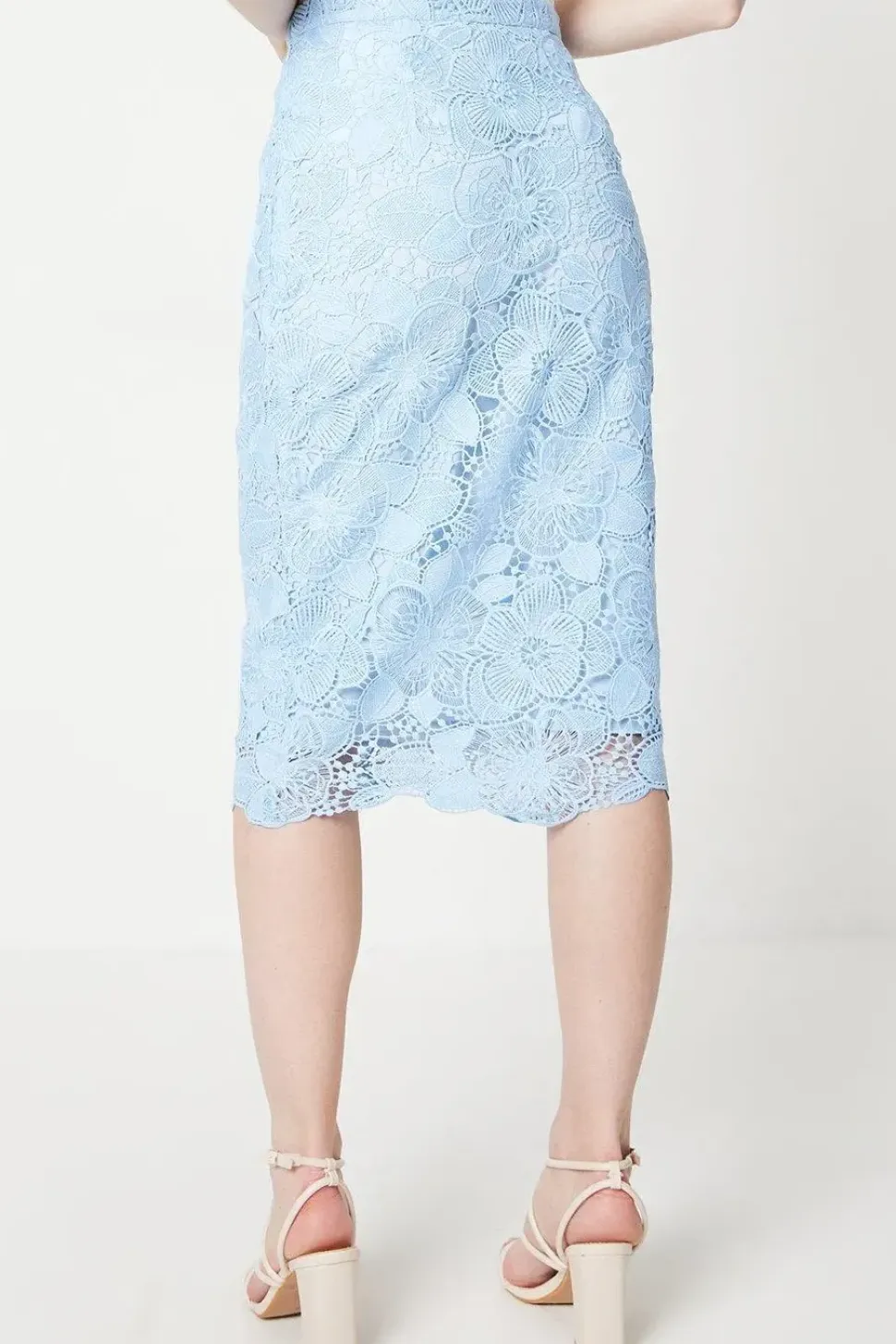 Premium Scallop Lace Midi Skirt
