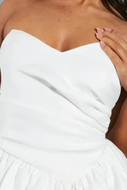 Premium Shaped Neckline Twist Sculpting Volumous Mini Dress