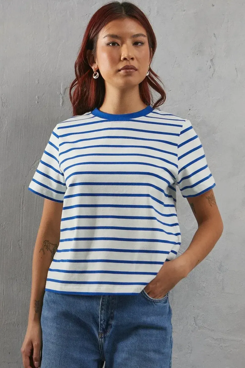 Premium Stripe Boxy Jersey T-shirt