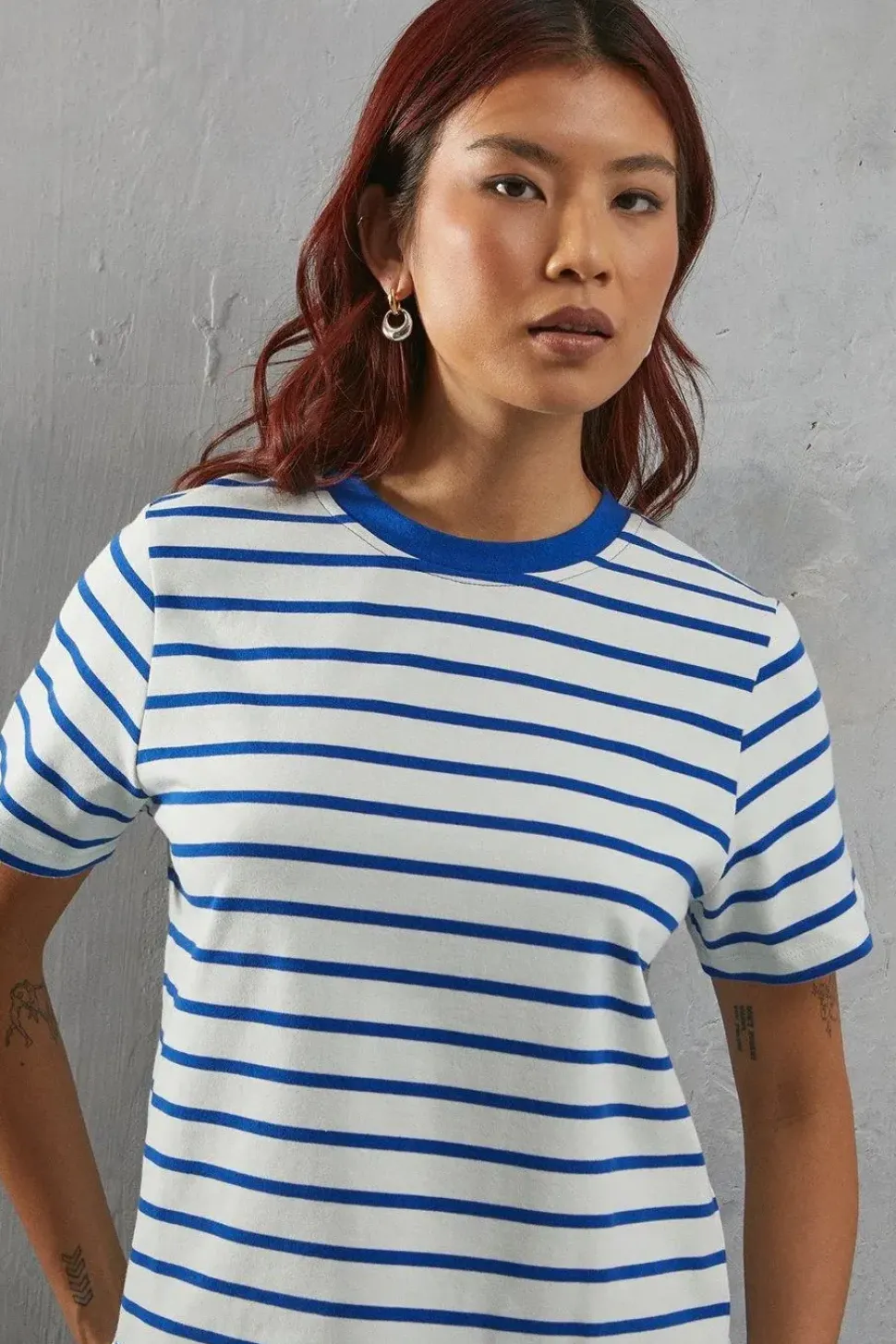Premium Stripe Boxy Jersey T-shirt