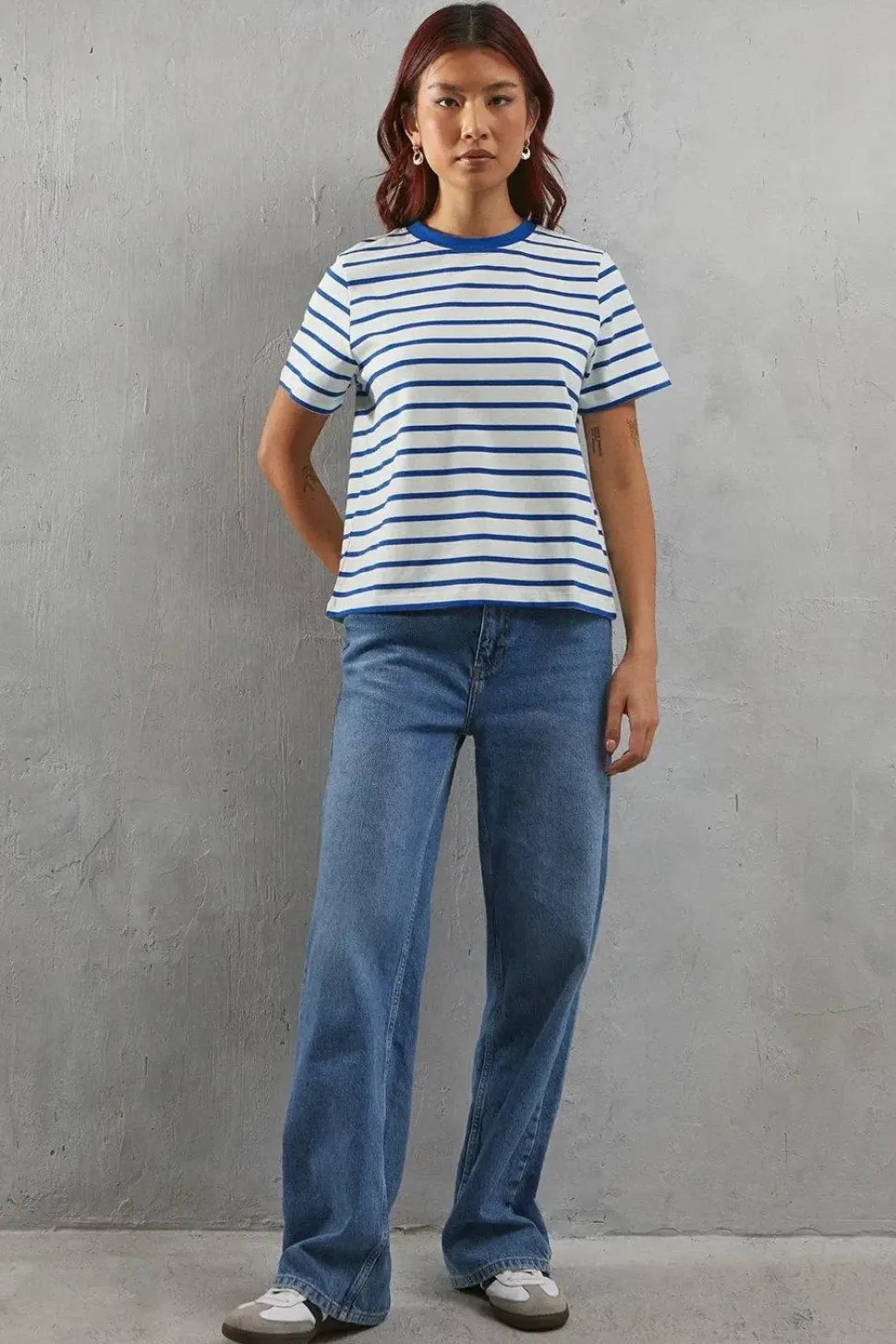 Premium Stripe Boxy Jersey T-shirt