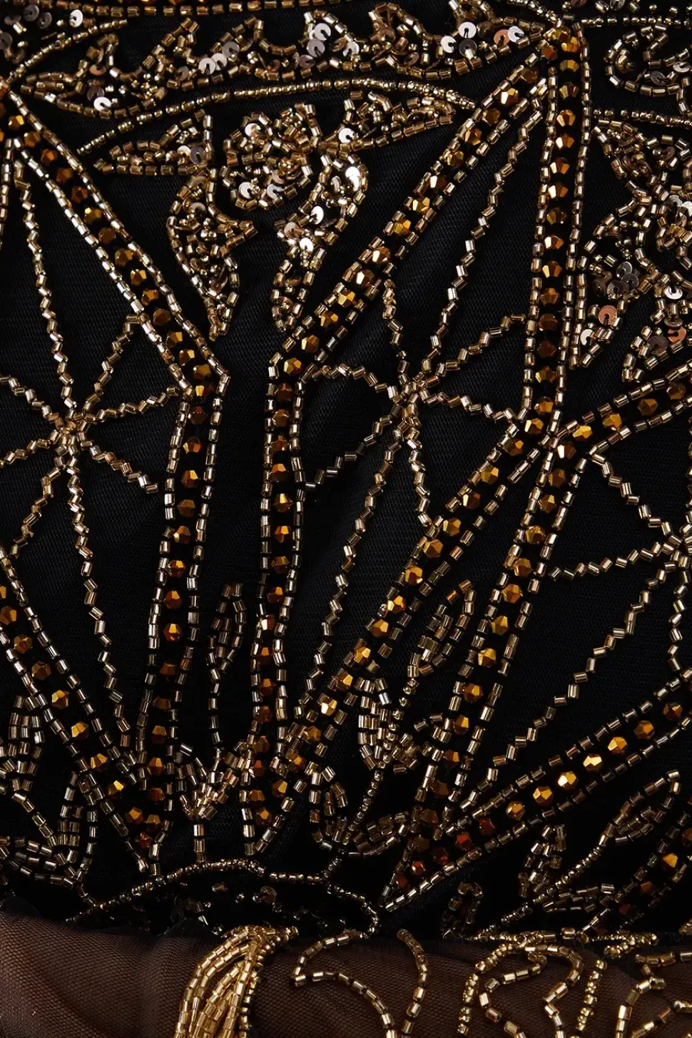 Premium Sun Hand Embellished Sequin Fringe Bead Mini Dress