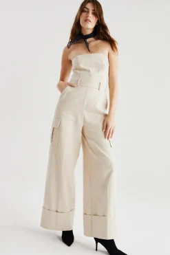 Premium Tailored Cargo Wide Leg Jumpsuit