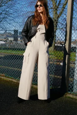 Premium Tailored Cargo Wide Leg Jumpsuit