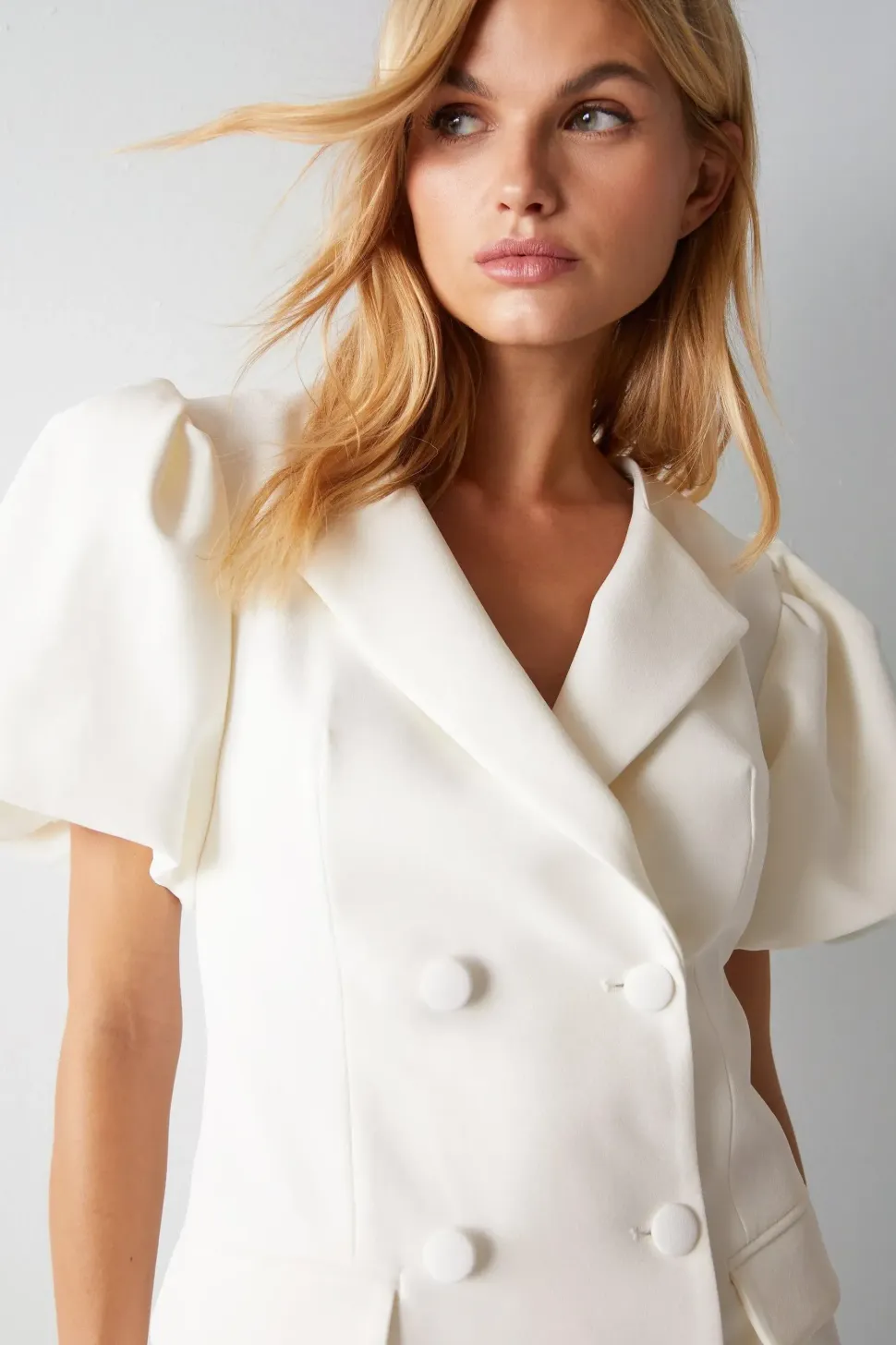 Premium Tailored Wrap Over Mini Dress