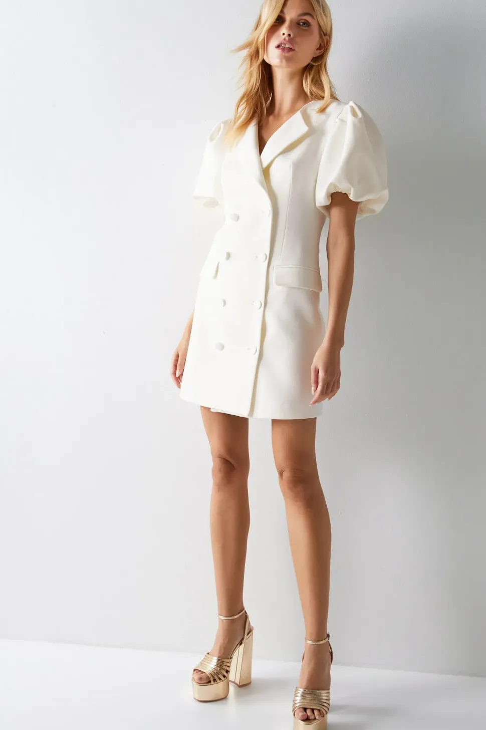 Premium Tailored Wrap Over Mini Dress