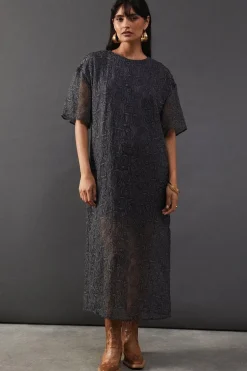 Premium Tissue Organza Midaxi T-shirt Dress