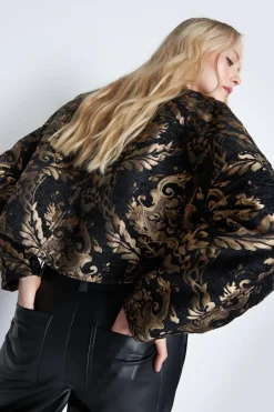 Premium Vintage Look Jacquard Coat