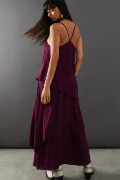 Premium Viscose Halter Ruffle Midaxi Dress