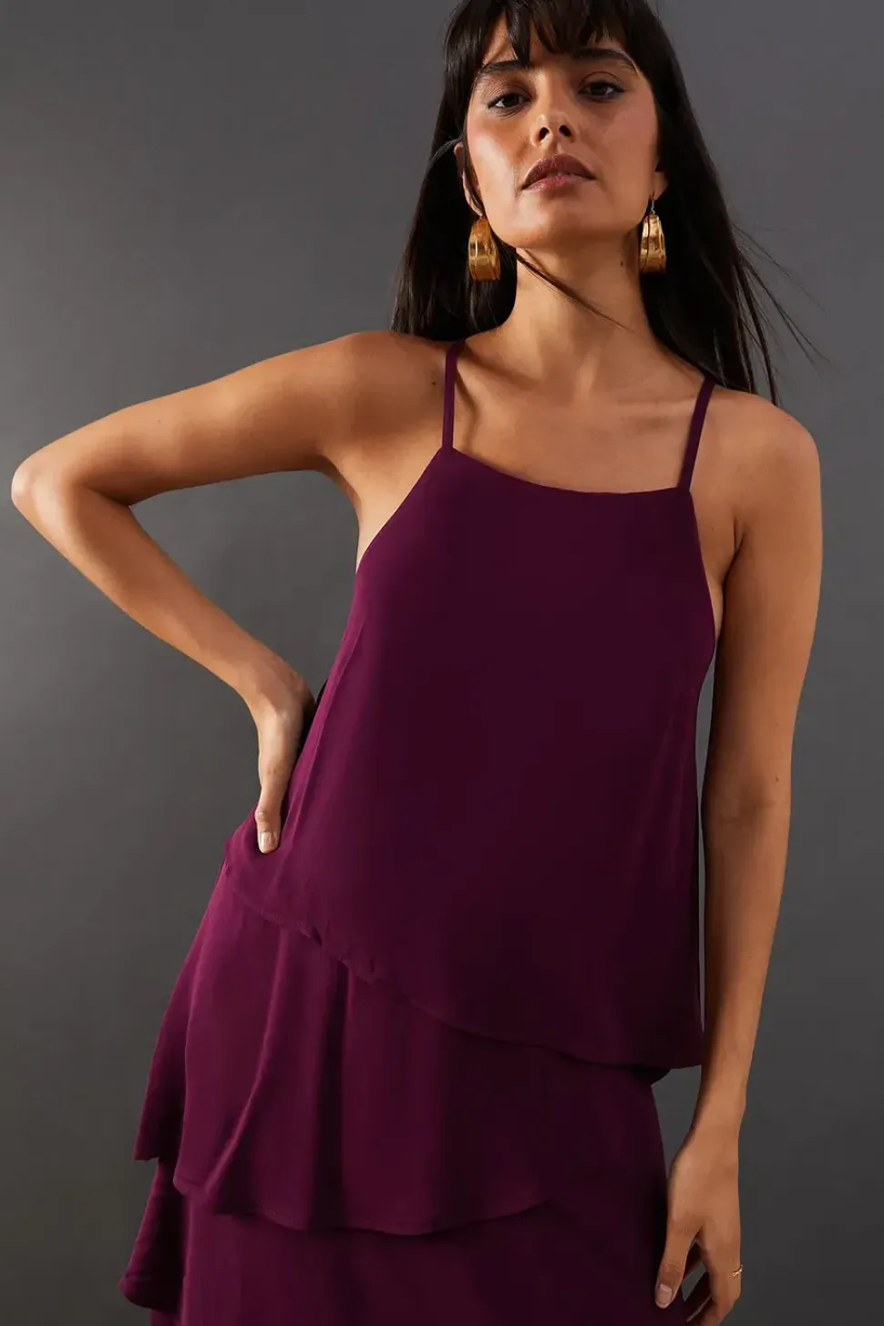 Premium Viscose Halter Ruffle Midaxi Dress