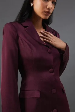 Premium Waisted Mini Blazer Dress