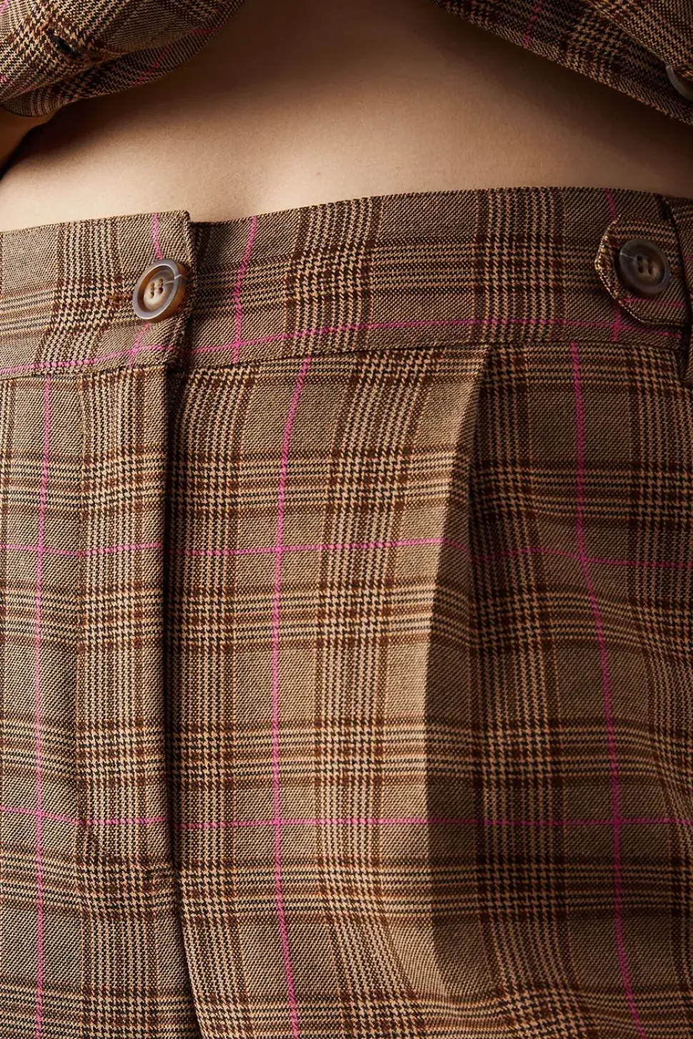 Premium Wide Leg Heritage Check Trousers
