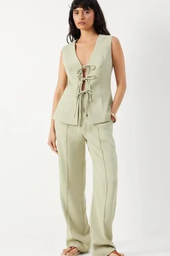 Premium Wide Leg Mid Waist Trouser