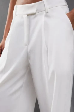 Premium Wide Leg Turn Up High Waisted Trouser