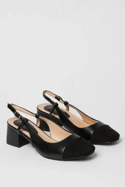 Principles: Clementine Square Toecap Low Block Heel Courts