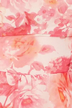 Printed Bardot Georgette Midi Dress