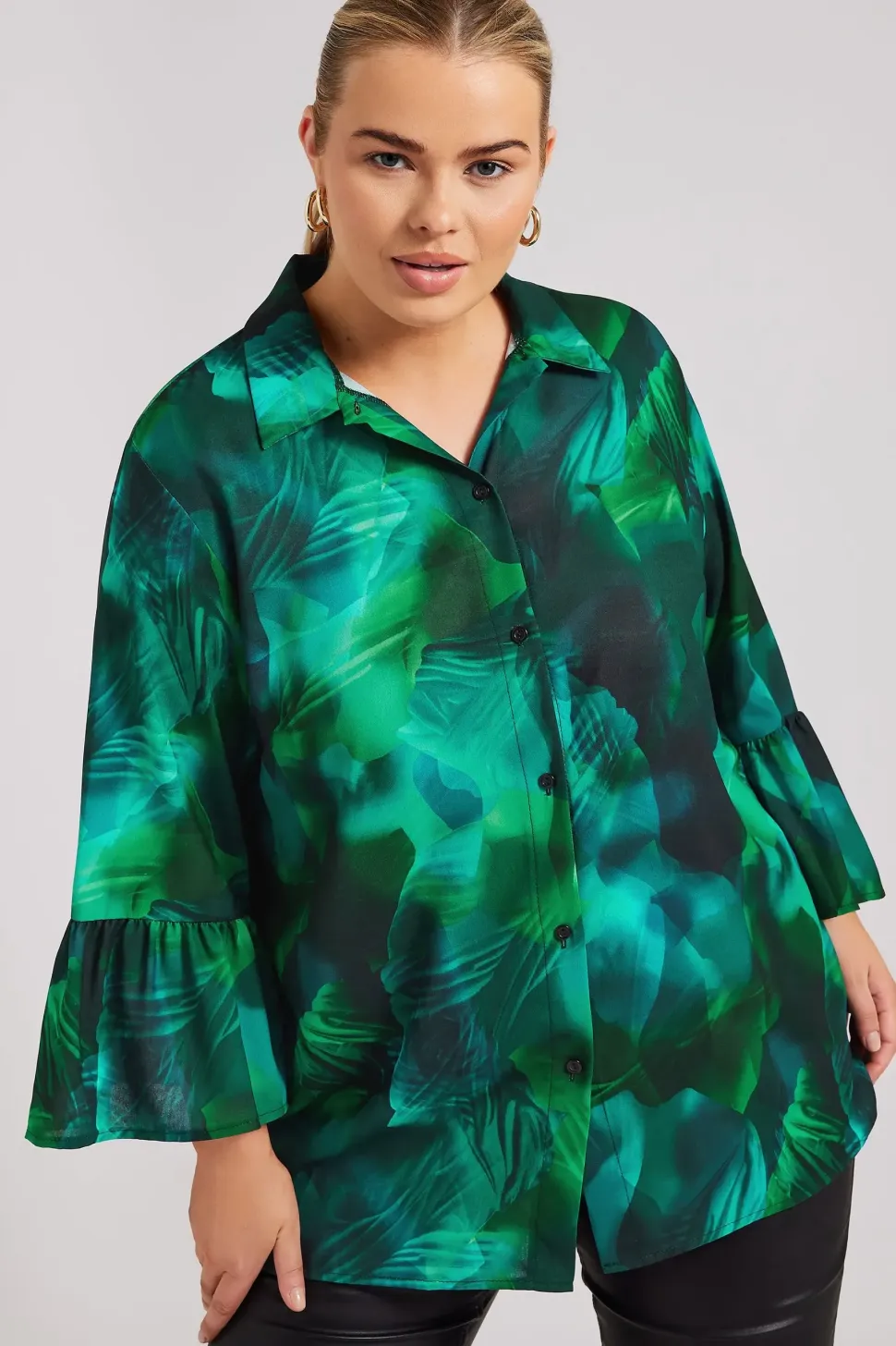 Printed Bell Sleeve Shirt