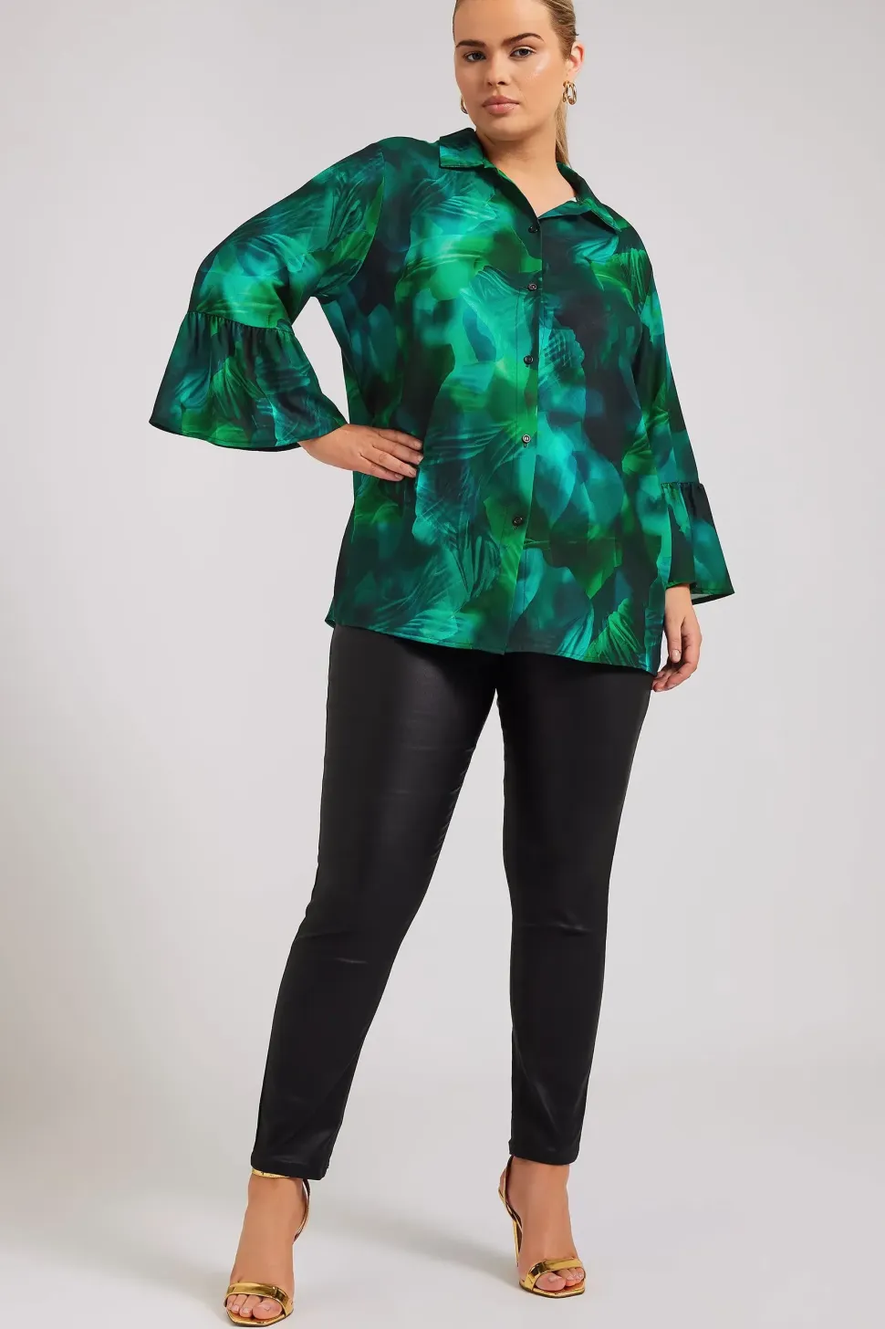 Printed Bell Sleeve Shirt