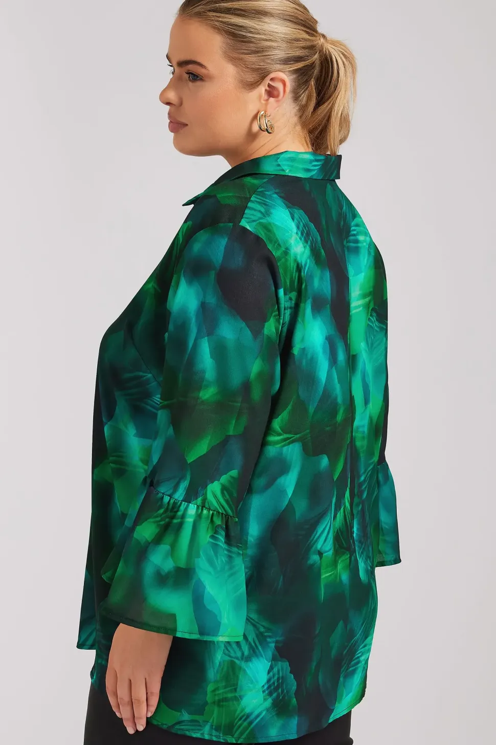 Printed Bell Sleeve Shirt