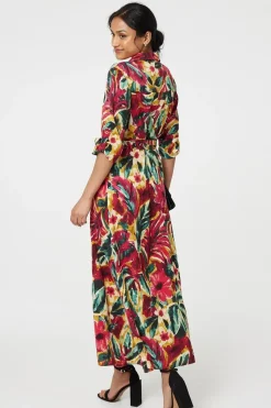 Printed Button Front Shirt Dress