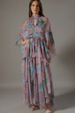 Printed Chiffon Boho Maxi Dress