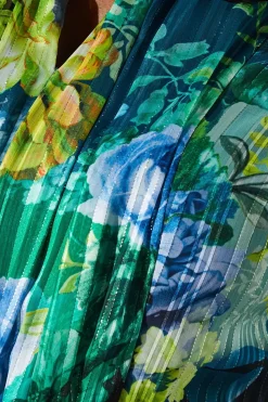 Printed Chiffon Mix Fabric Jumpsuit