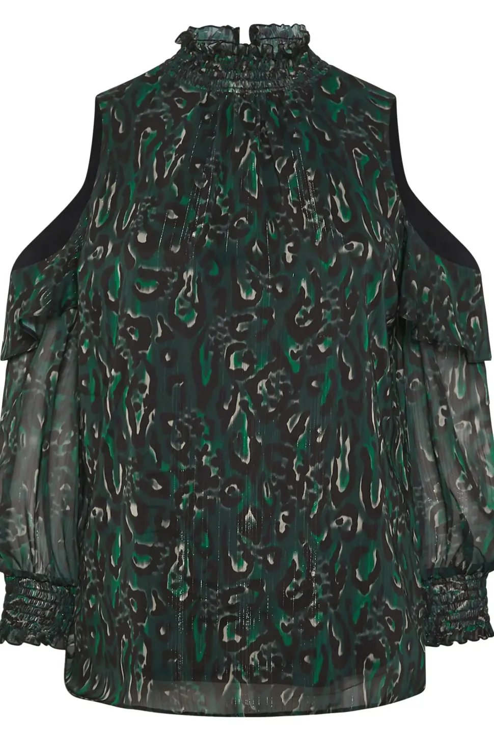 Printed Cold Shoulder Blouse
