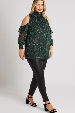 Printed Cold Shoulder Blouse