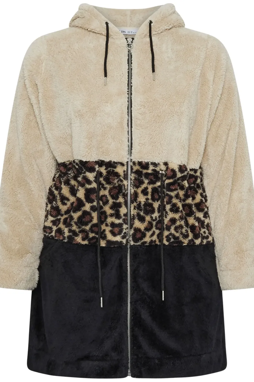 Printed Colour Block Fleece Jacket