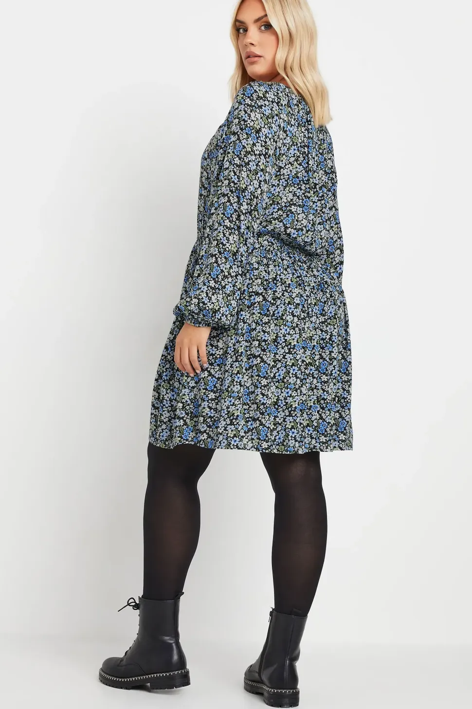 Printed Crinkle Tie Neck Blouse
