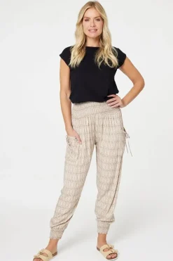 Printed Elasticated Harem Pants