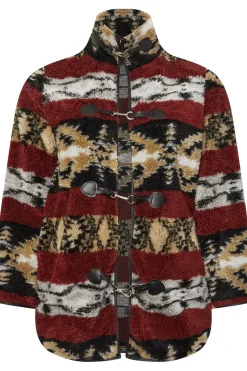 Printed Faux Fur Toggle Jacket