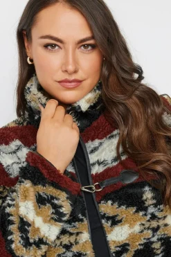 Printed Faux Fur Toggle Jacket