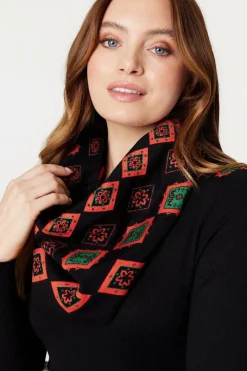 Printed Fit & Flare Knit Dress