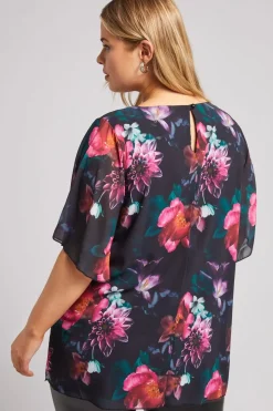 Printed Flutter Sleeve Blouse