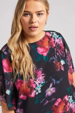 Printed Flutter Sleeve Blouse