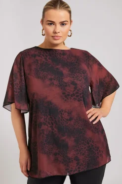 Printed Flutter Sleeve Blouse
