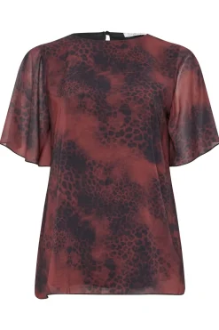 Printed Flutter Sleeve Blouse
