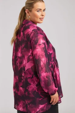 Printed Gathered Side Shirt