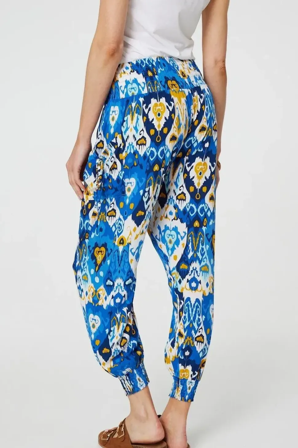 Printed High Waist Tapered Harem Pants