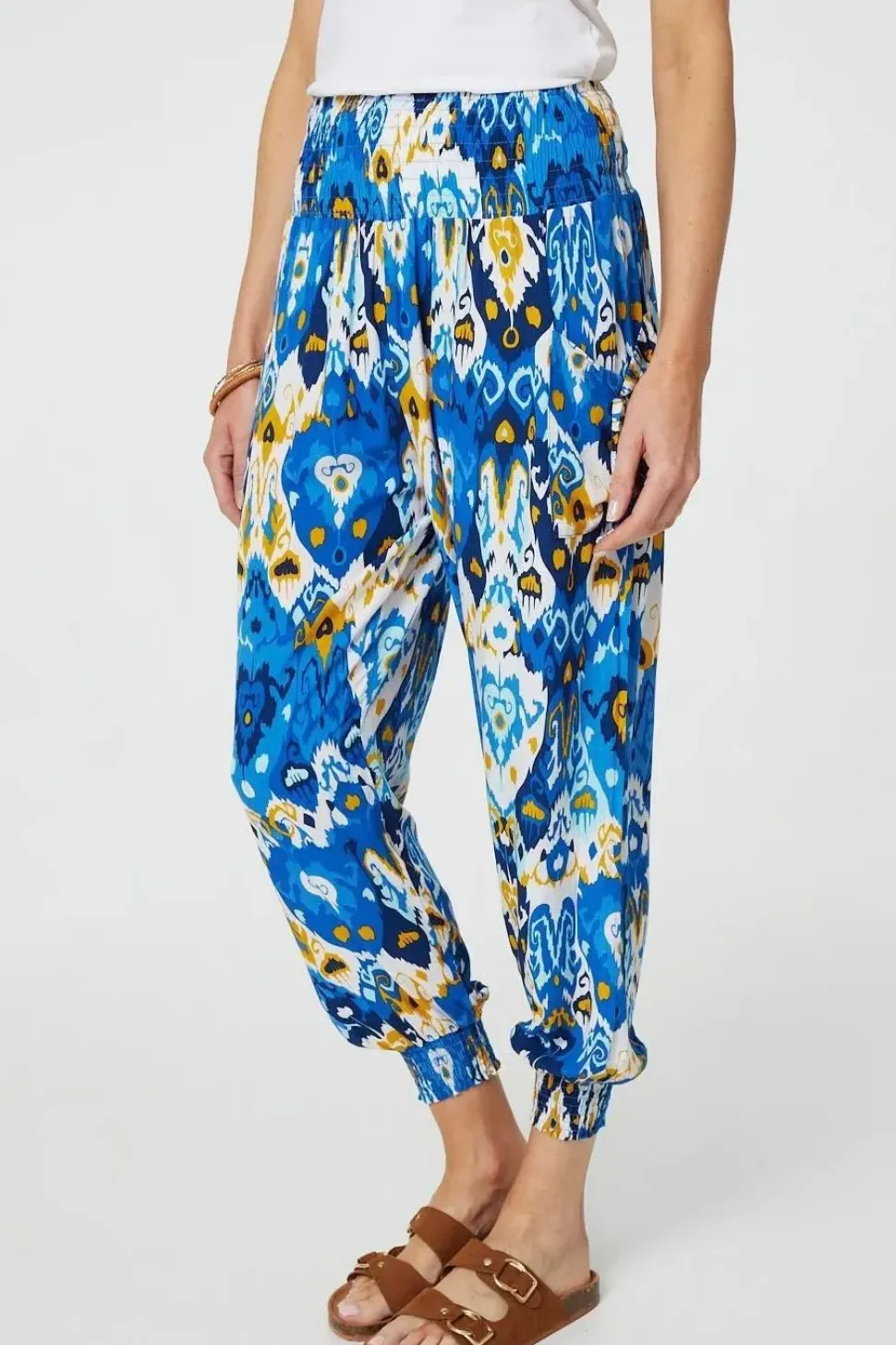 Printed High Waist Tapered Harem Pants