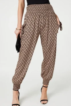 Printed High Waist Tassel Harem Pants