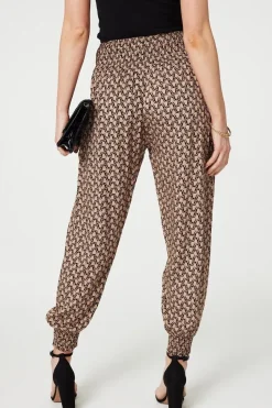 Printed High Waist Tassel Harem Pants