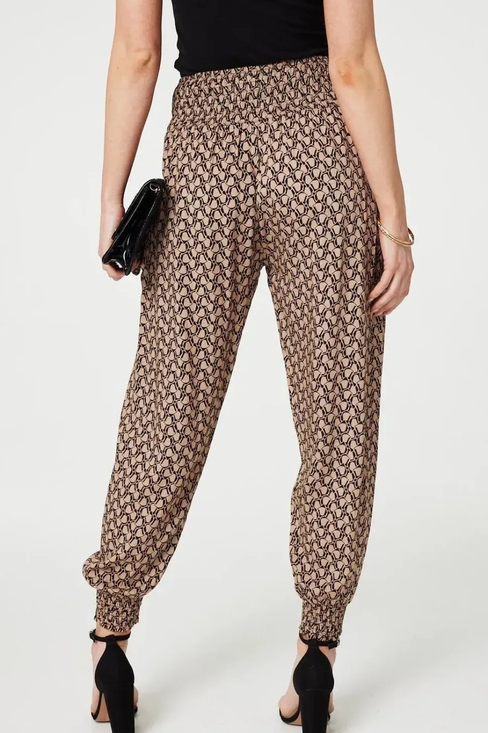 Printed High Waist Tassel Harem Pants