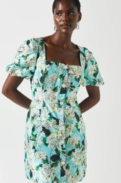 Printed Jacquard Mini Dress
