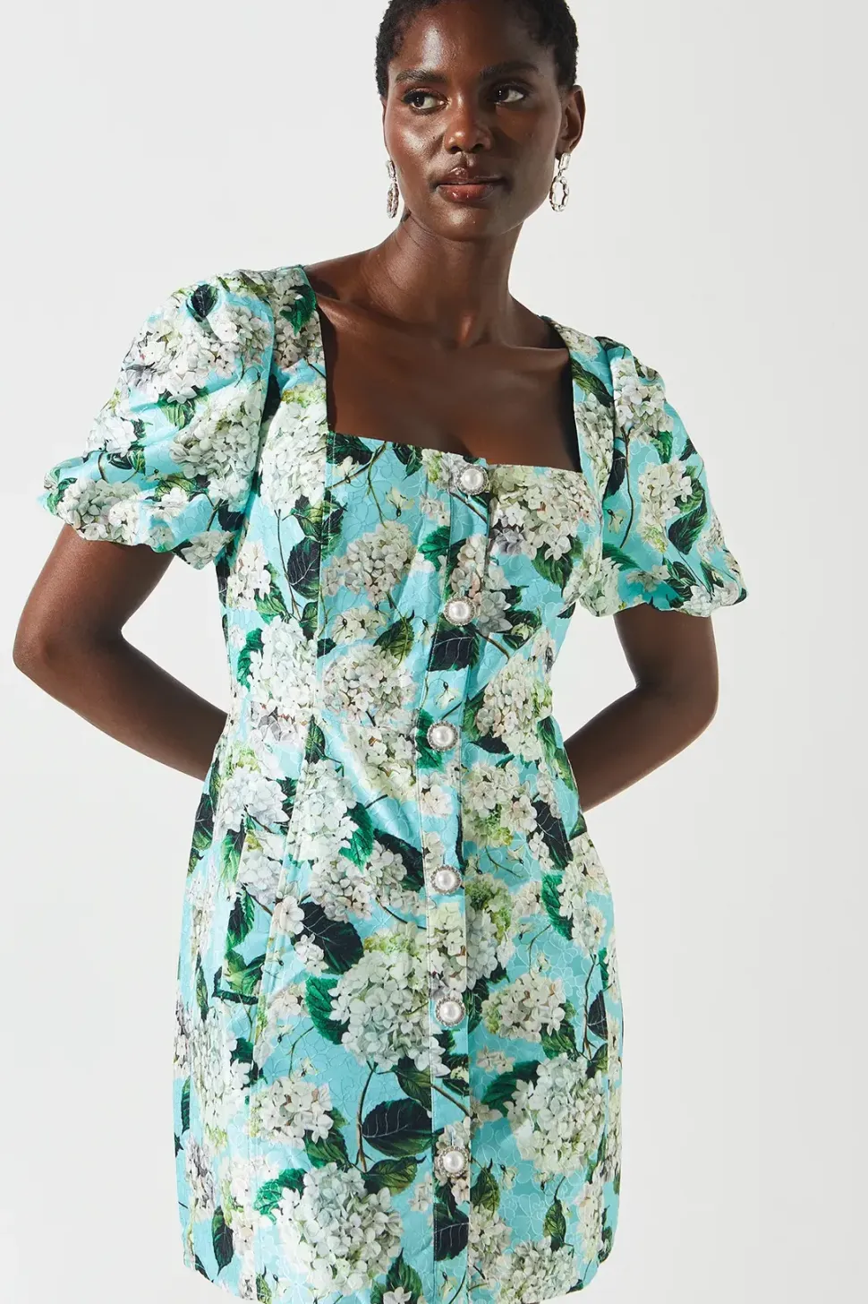 Printed Jacquard Mini Dress