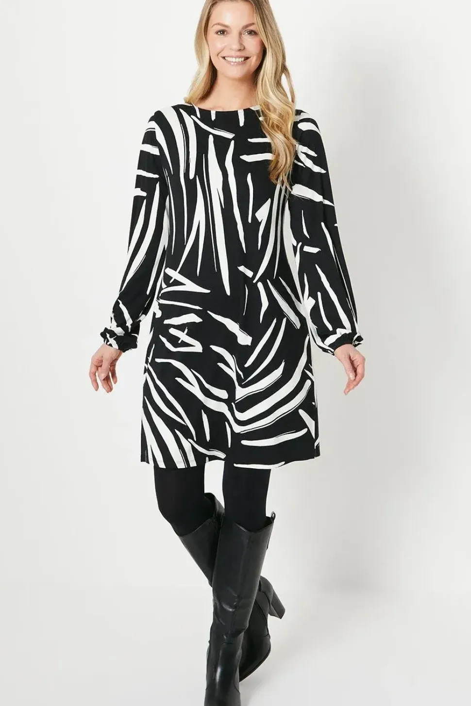 Printed Jersey Shift Dress