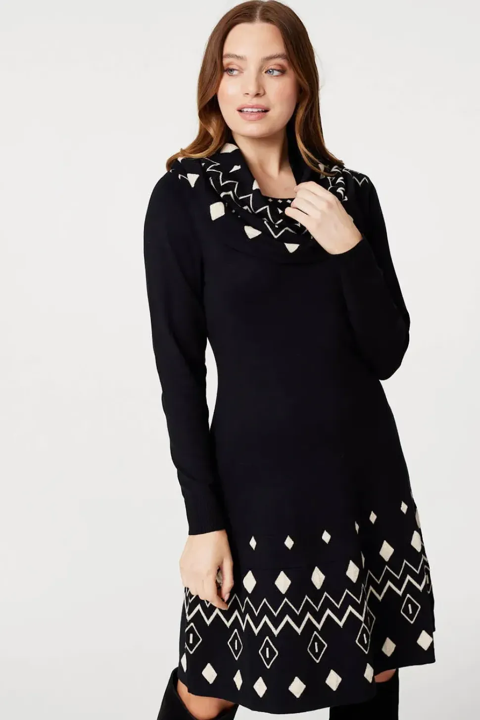 Printed Knit Skater Dress