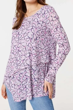 Printed Layered Hem Blouse